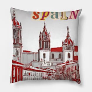 Spain vintage travel tourism 3 Pillow