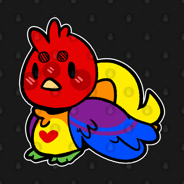 pride birb- Gay Variant by Brewing_Personalitea