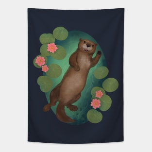 Swimming Otter Tapestry