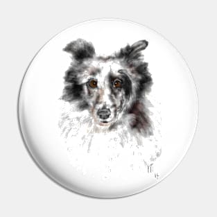 Black and White Sheltie Pin