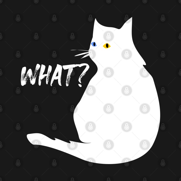 White Cat! What? by Markyartshop