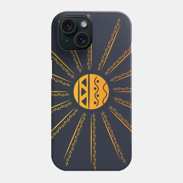 Abstract Sun Design Yellow and Orange Phone Case by JDP Designs