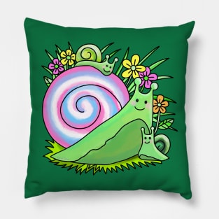 Snail with baby snails Pillow