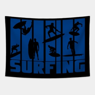 Blue Surfer Logo Tapestry