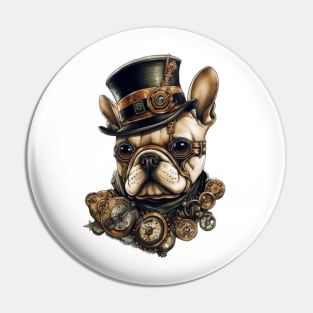 Steampunk French Bulldog Pin