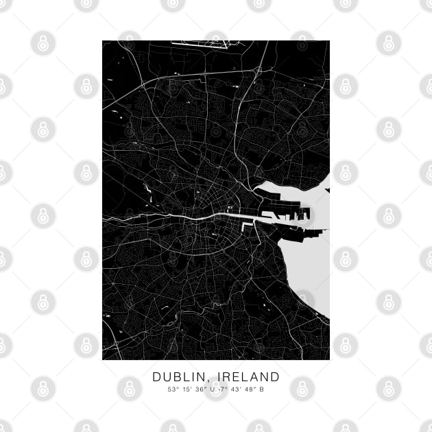 dublin map tshirt minimalist by Genetics art