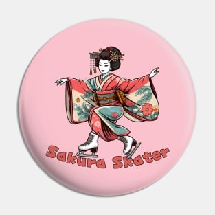 Ice skating geisha Pin