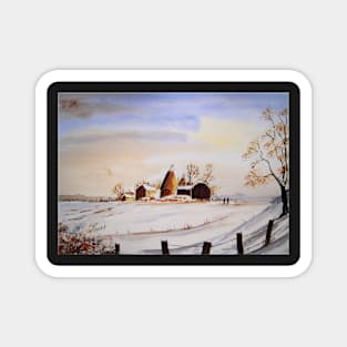 Oast Houses in the Winter Magnet