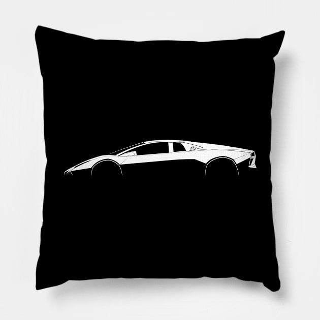 Lamborghini Reventon Silhouette Pillow by Car-Silhouettes