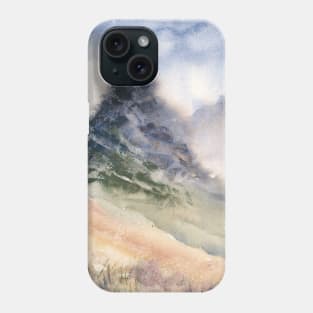 Tundra Mountain Watercolor Painting Phone Case