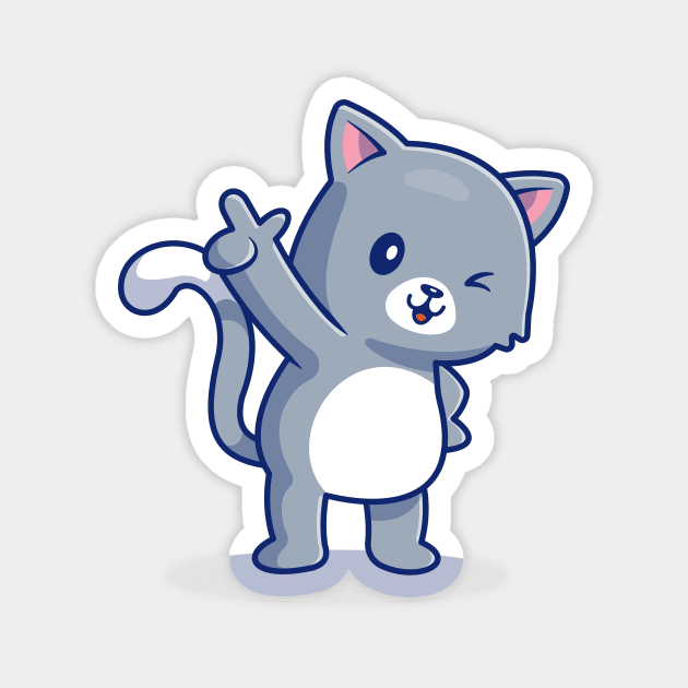 Cute Cat Pointing Magnet by Catalyst Labs