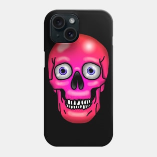 Skull with creepy realistic eyes, no background Phone Case