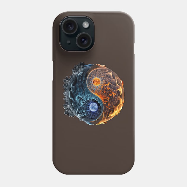 Ice and Fire Energy Phone Case by aicharactersart