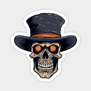 Skull with Hat Magnet