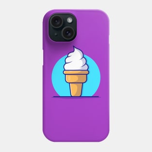 Ice Cream Cone Cartoon Vector Icon Illustration (10) Phone Case