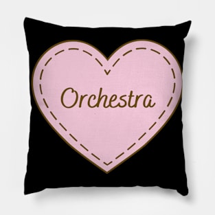 I Love Orchestra Simple Heart Design Pillow