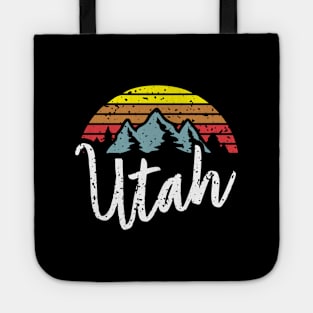 Utah Retro Eighties Style Mountains Design, Great Gift product Tote