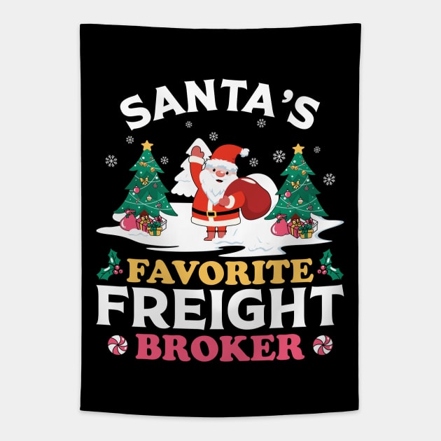 Santas Favorite Freight Broker Tapestry by MZeeDesigns