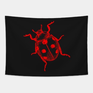 Ladybug Neon Red Insect Black Design Art Tapestry