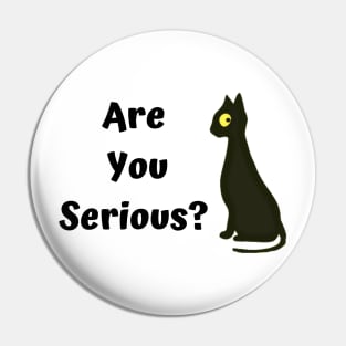 Are you serious? Funny cat Pin