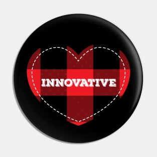 Buffalo Plaid Lumberjack Innovative Love Heart Pin