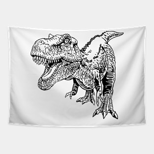 Saurus T-Rex dinosaur Hand Drawn Art T Rex Tapestry