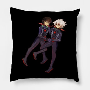 Kaworu and Shinji cute transparent dangan ronpa style Pillow