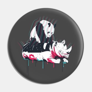 Panda Ridding Rhino Pin