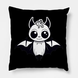 Baby bat cute halloween black and white design Pillow