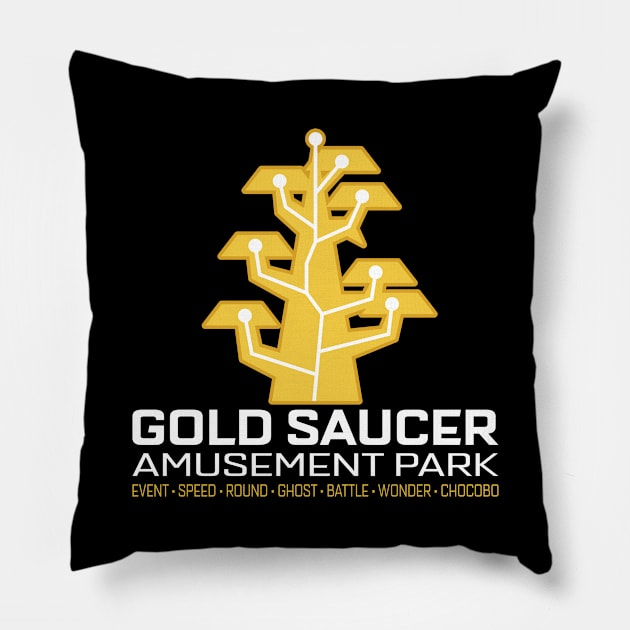 Gold Saucer Amusement Park Souvenir Pillow by inotyler