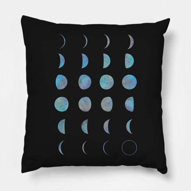 Phases of the Moon Pillow by lunabelleapparel