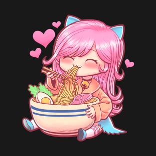 Kawaii Ramen Anime Girl T-Shirt