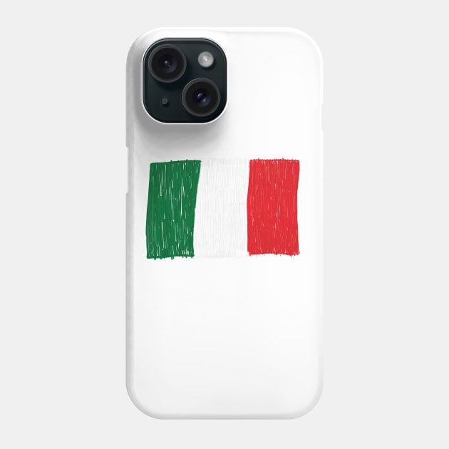 Italy flag made of doodle vector Phone Case by GULSENGUNEL