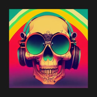 Retro Jams Skull With Headphones T-Shirt