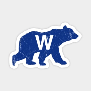 Vintage W Bear - White Magnet