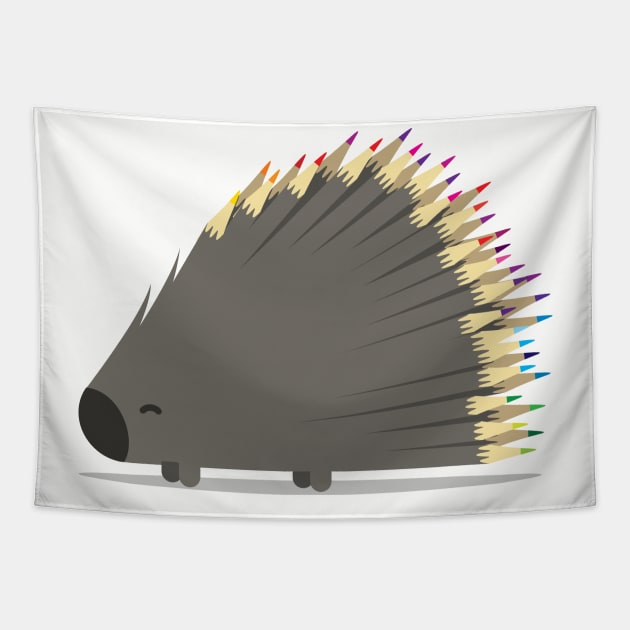 Porcupencil - Kids Porcupine Rainbow Tapestry by vo_maria