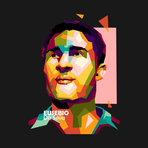 Eusebio Football Pop Art by animaperio pixel retro