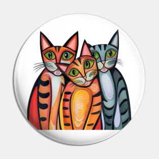 "Kitty Trio Delight: Playful Pencil Parade"- Cat lover Cartoon Pin