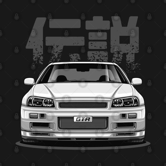 Skyline GTR R34 - Pearl White (Front View Design) by Jiooji Project