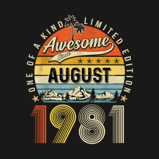 Awesome Since August 1981 Vintage 42nd Birthday by Mhoon 