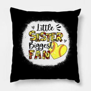 Softball Sister Shirt Little Sister Biggest Fan Pillow