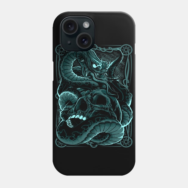 Skull with Snake 01 Phone Case by KawaiiDread