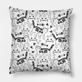 Doodle Cute American Shorthair Cat Pillow