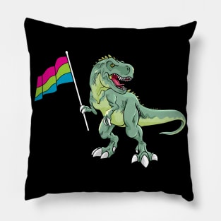 Funny Dinosaur Flag Polysexual Pride LGBT Gift Pillow