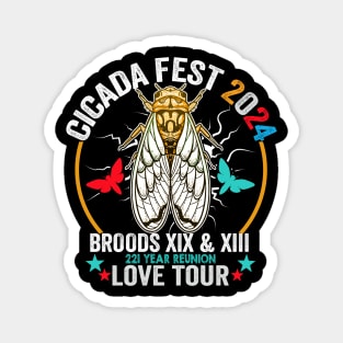 Vintage Cicada Fest 2024 Tsunami Phenomenon Brood XIX Brood XIII Year Of The Cicada 2024 Magnet