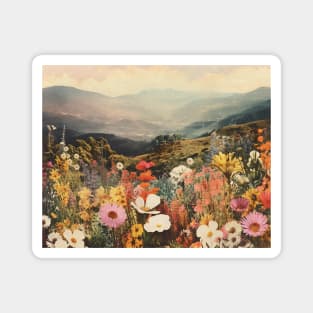 Wildflowers Nature Vintage Collage Magnet