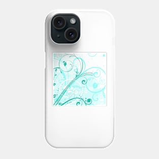 Aqua Floral Art Phone Case