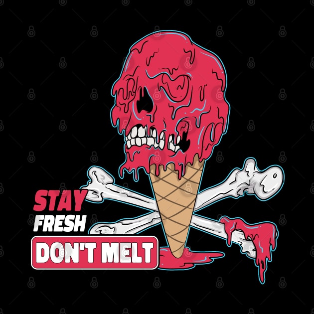 Cute Screaming Ice Cream Skull by Trendy Black Sheep