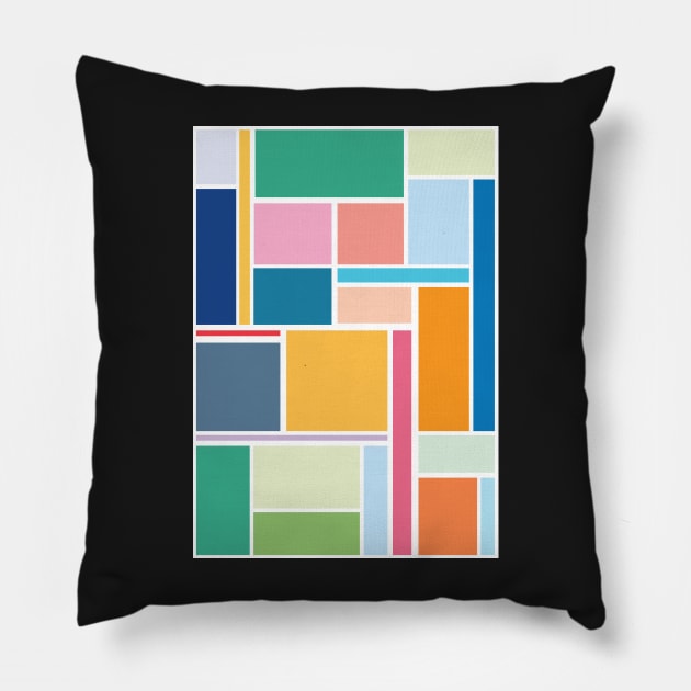 Modern Colorful Abstract Geometric Pattern Graphic Design Pillow by CityNoir