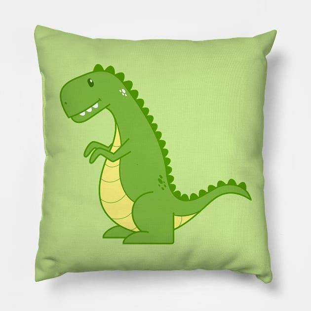 Green Dinosaur Pillow by themadesigns